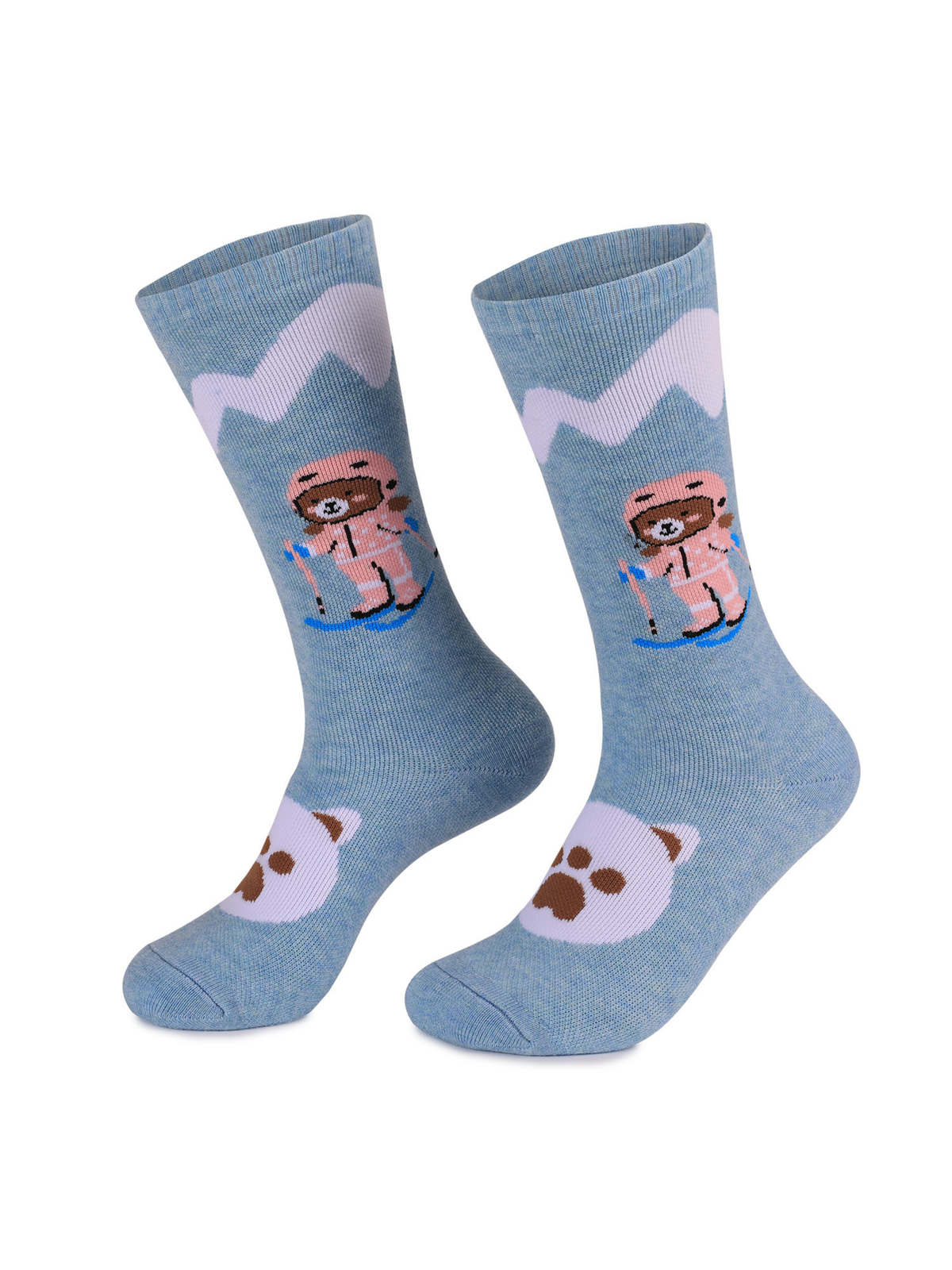 High Performance Kids Bear Pattern Ski Socks